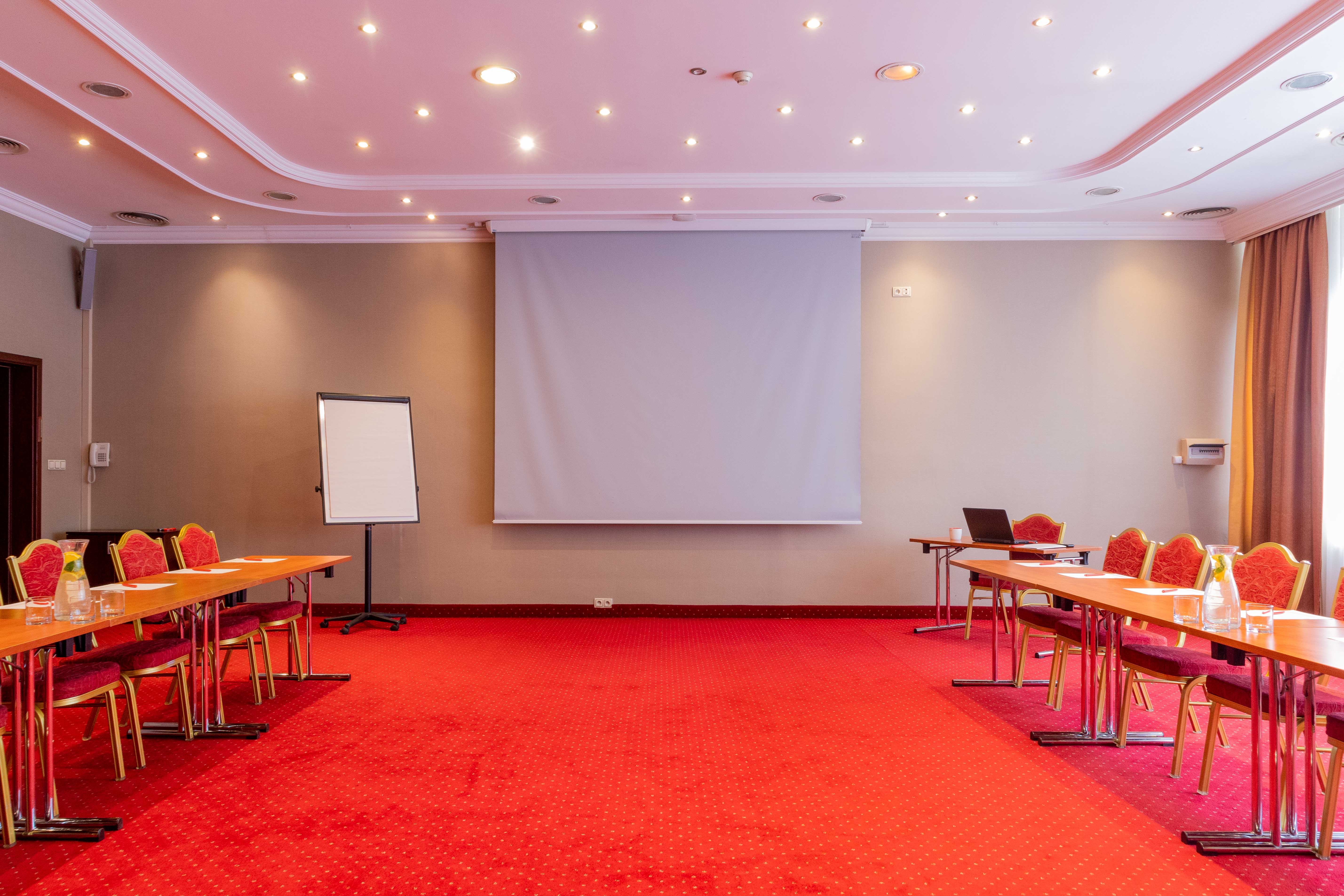 Real Estate Photography - Conference Room Red Carpet Chairs